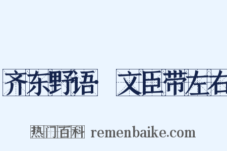 齐东野语·文臣带左右是什么意思的图片